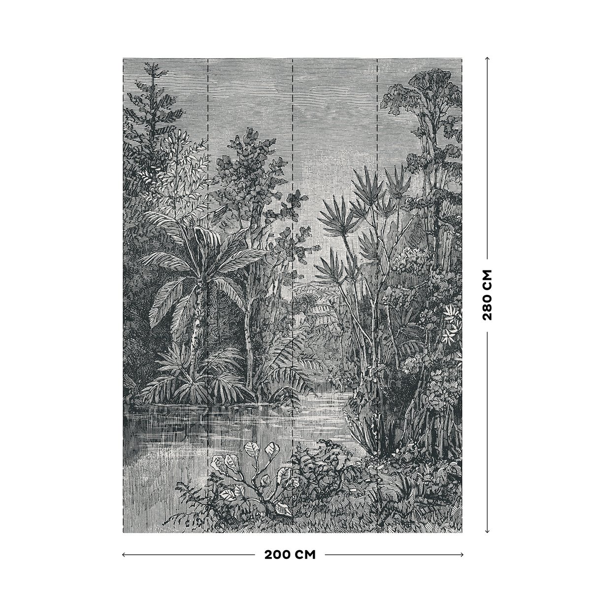 Papier peint panoramique Jungle gris, ART FOR THE HOME