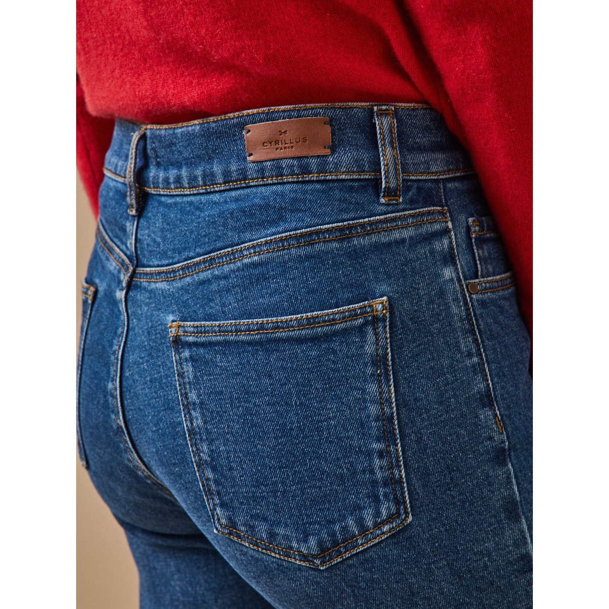 Jean slim  Aurélie coton biologique denim stone, CYRILLUS