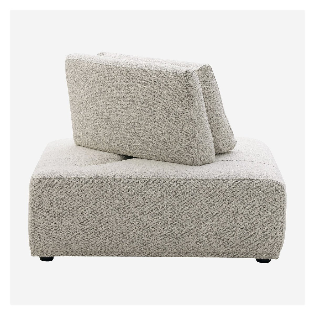 Fauteuil d'angle en tissu bouclette avec dossier avance-recule RUDOLF gris, HABITAT