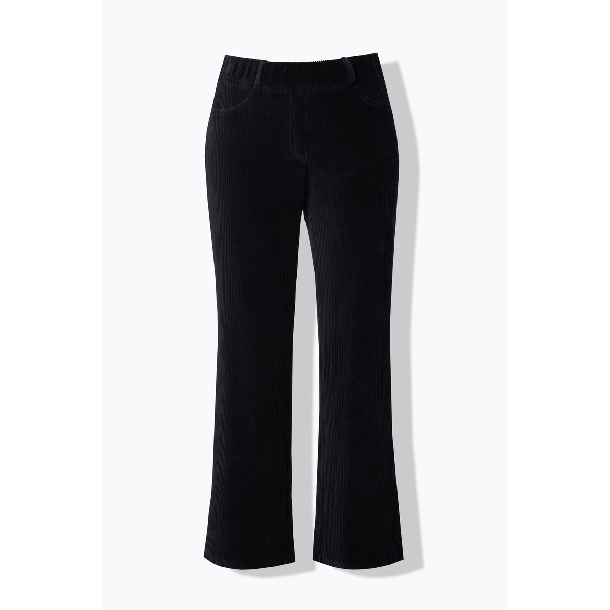 Pantalon à enfiler en velours côtelé noir, ULLA POPKEN