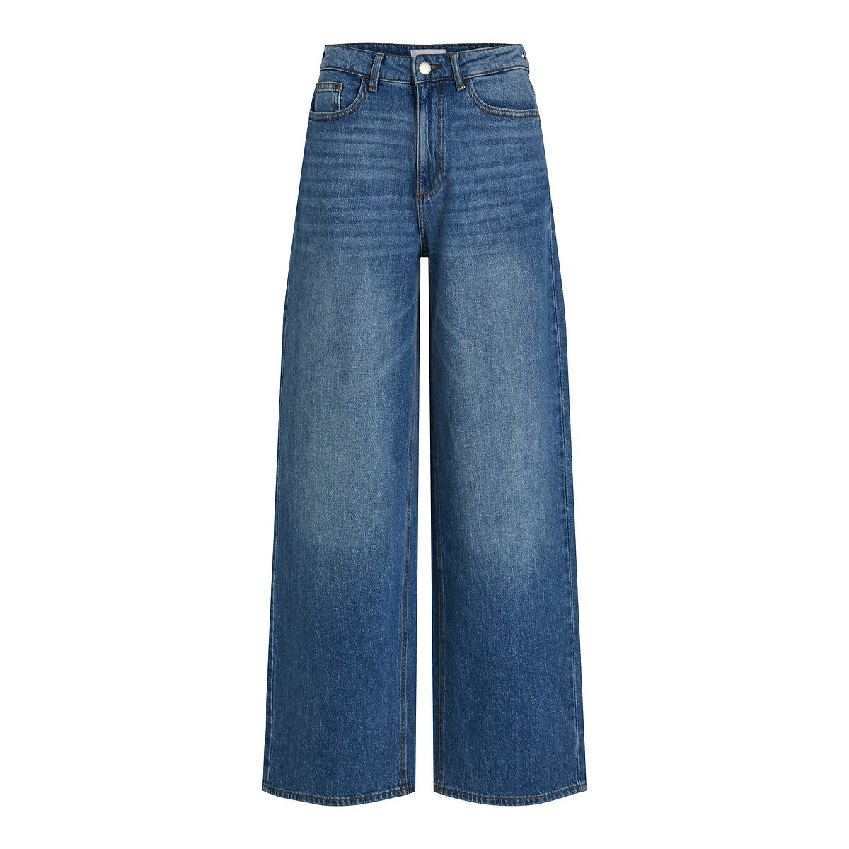 Jeans larghi, vita alta blue denim, VILA