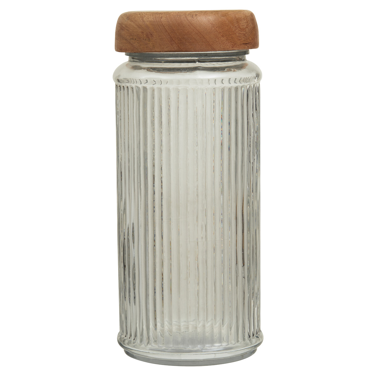 Medium Glass Storage Jar with Mango Wood Lid brown, SO'HOME