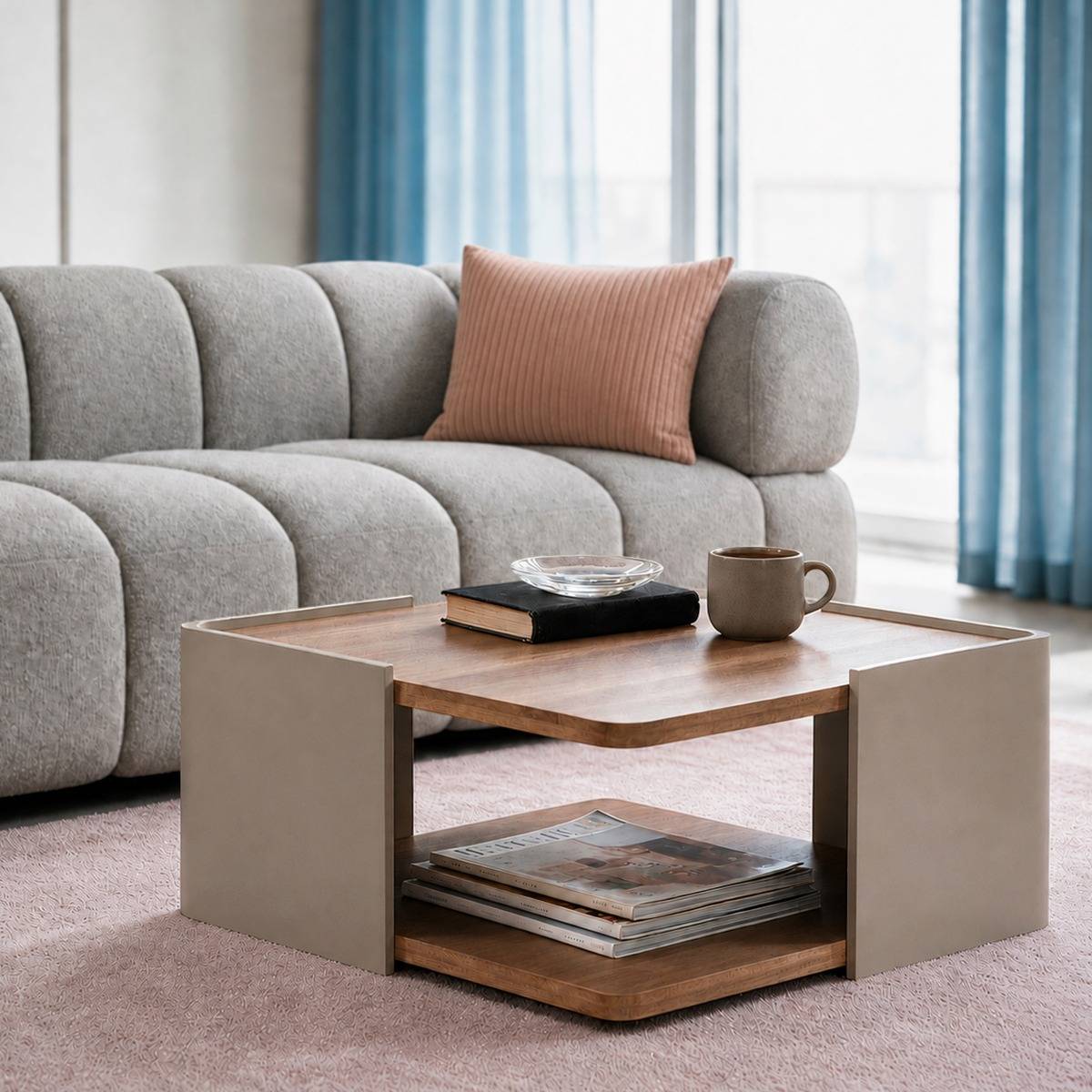 Table basse en bois de manguier KEZIA bois foncé, MADE IN MEUBLES