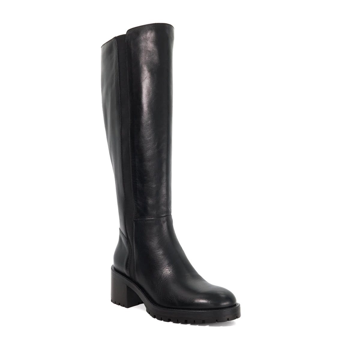 Bottes hauteur genou en cuir - TAISY black-leather, DUNE LONDON