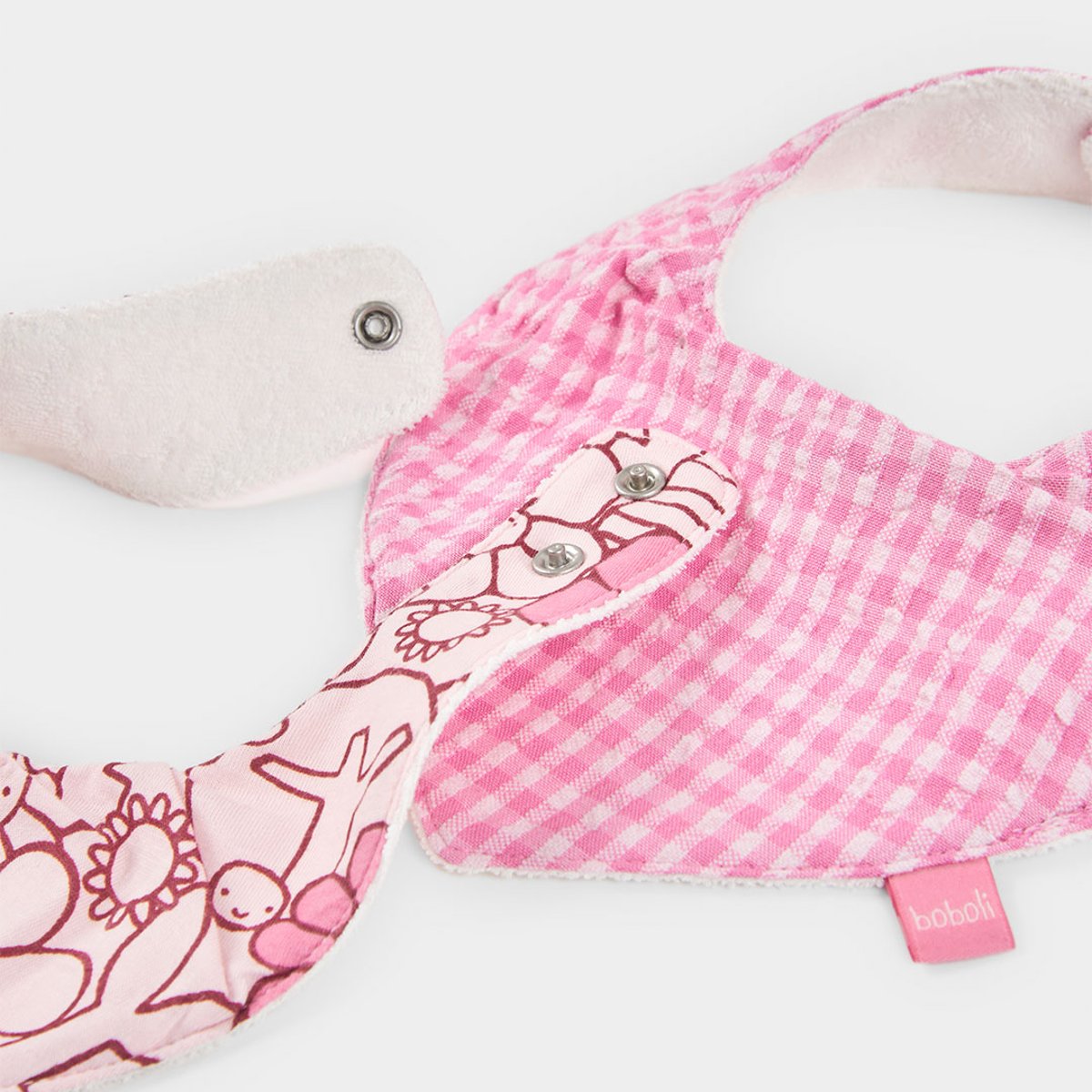 Pack de 2 bavoirs bébé en coton imprimé multicolore, BOBOLI
