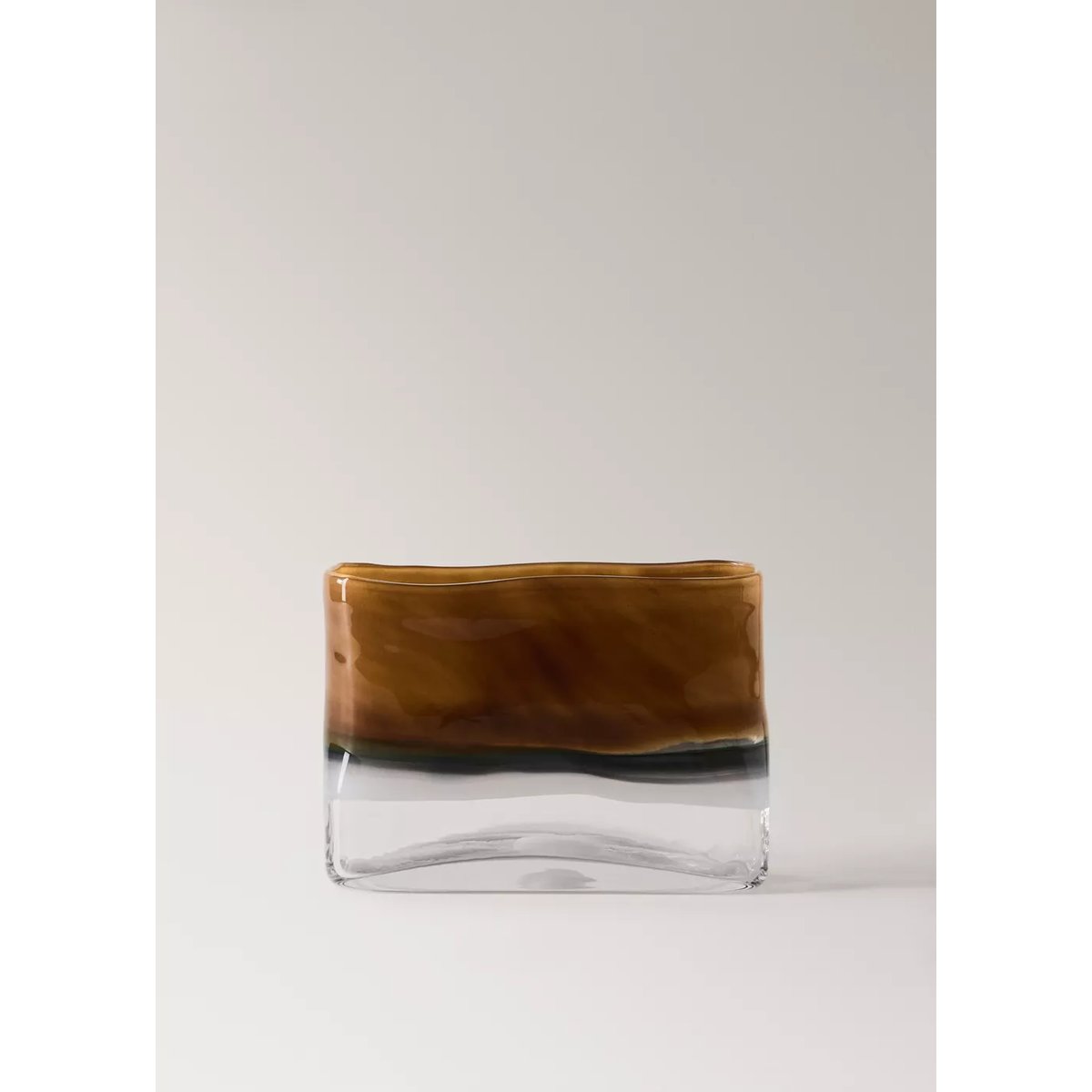 Vase en cristal 100 % semi-transparent ocre, MANGO HOME