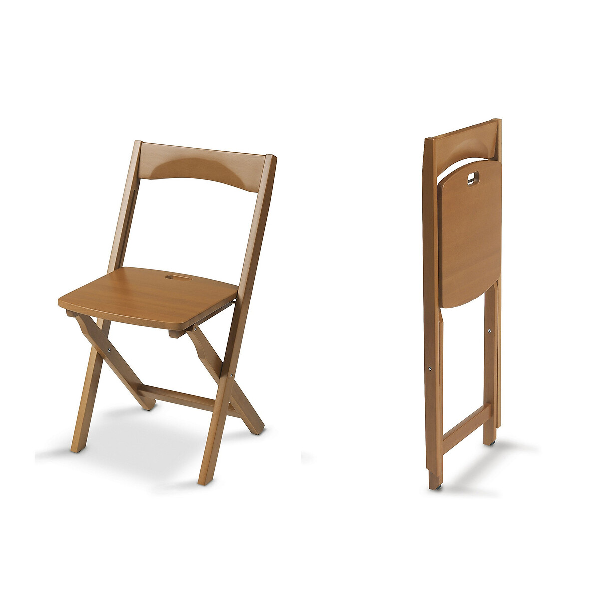 2 chaises en bois massif bois foncé, EUROPE & NATURE 