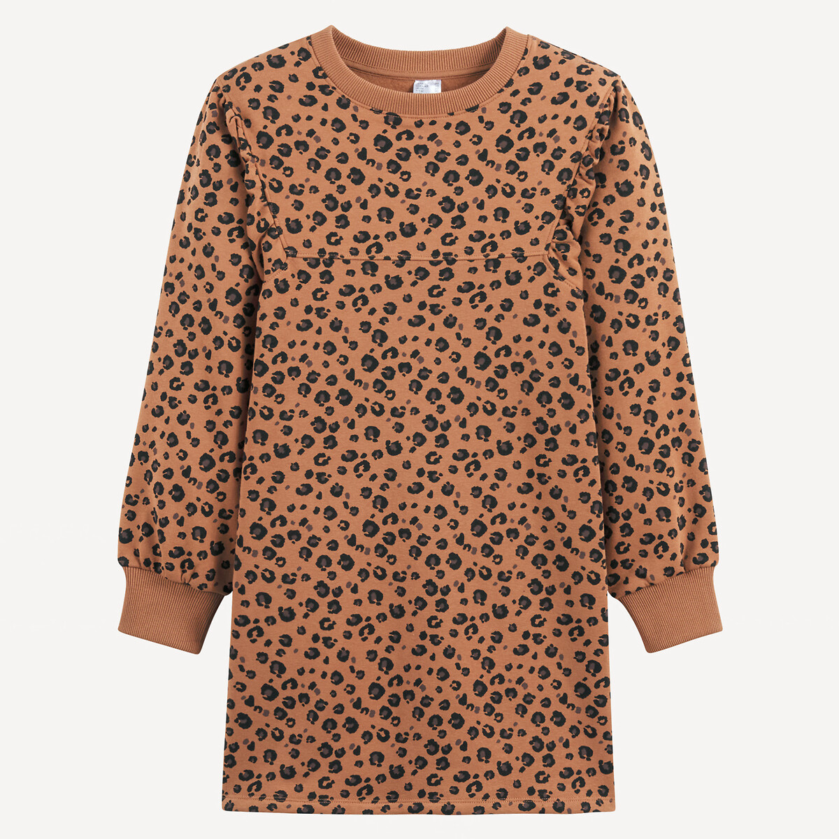 Robe pull manches longues, motif léopard, molleton imprimé léopard, LA REDOUTE COLLECTIONS