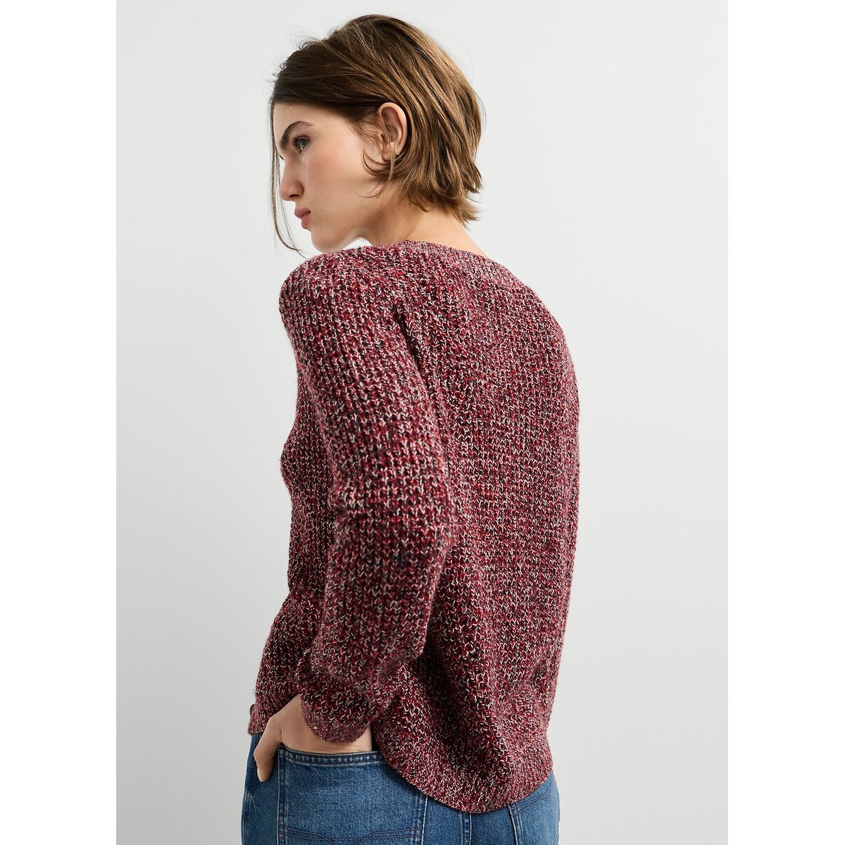 Gilet boutonné, avec col rond bordeaux, PEPE JEANS