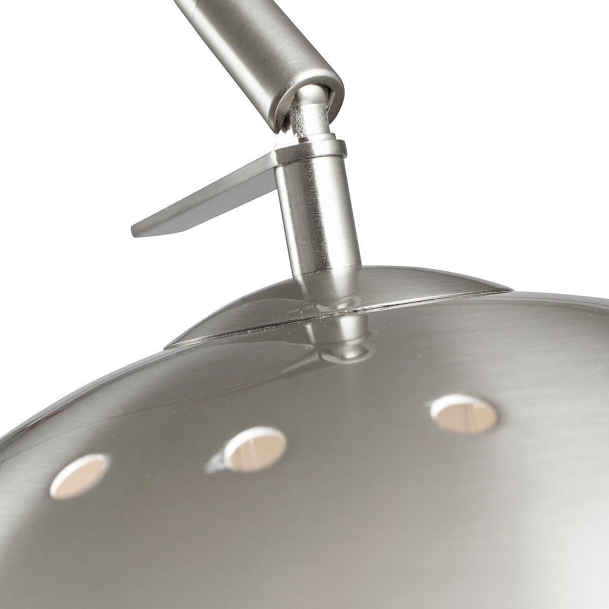 Fia Brushed Metal and White Marble Floor Lamp silver-coloured, SO'HOME