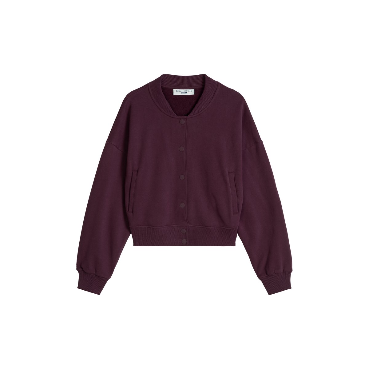 Veste college courte en molleton en coton bio tout doux rouge, MARC O’POLO DENIM