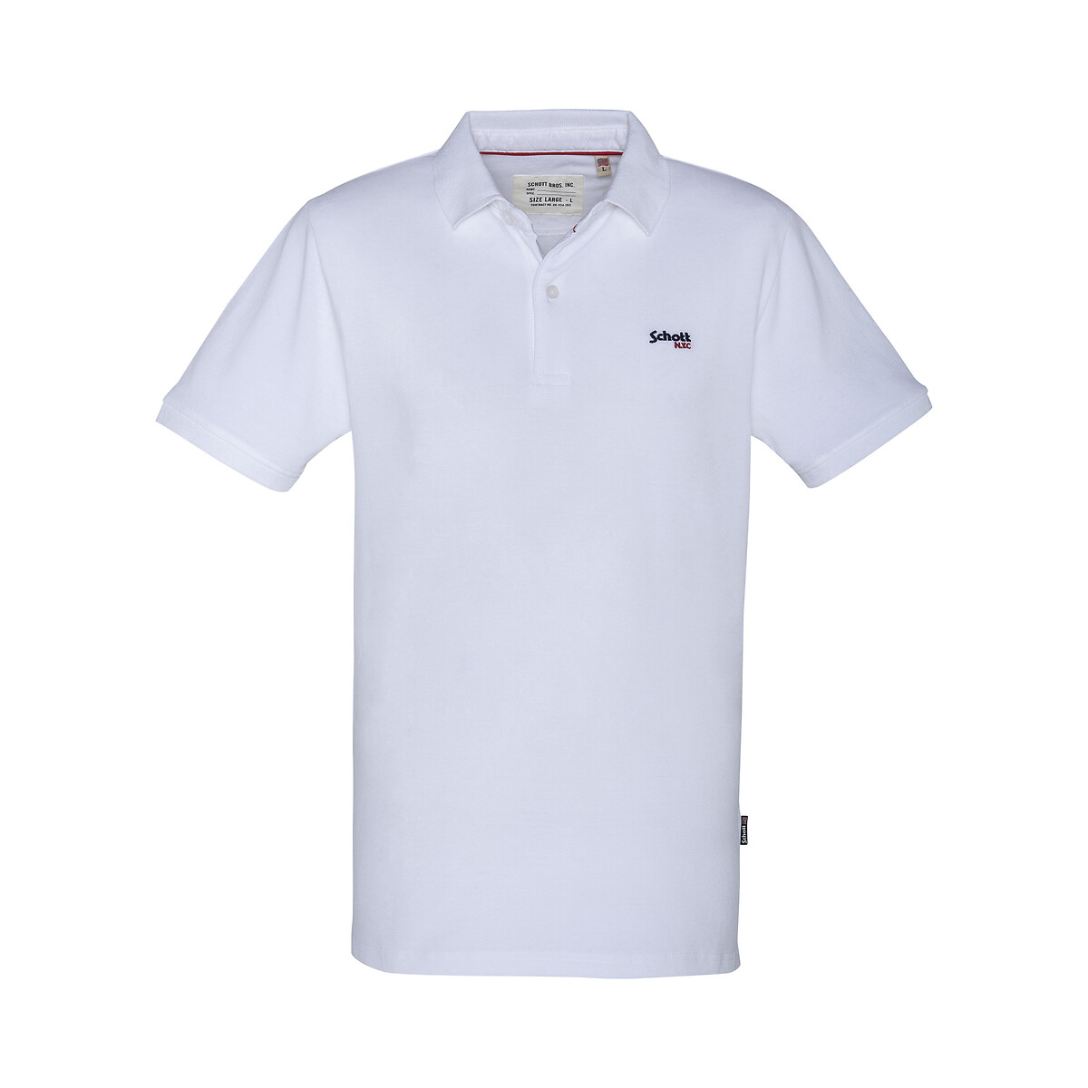 Polo uni manches courtes James blanc, SCHOTT