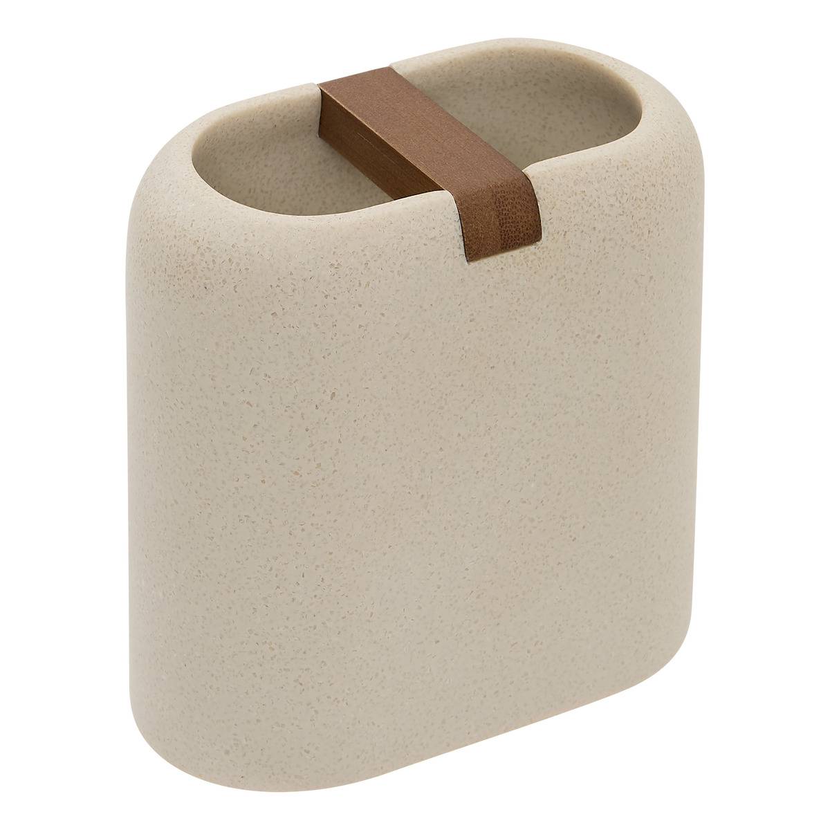 Porte-brosse à dents ovale ARGILEO beige, 5FIVE SIMPLY SMART