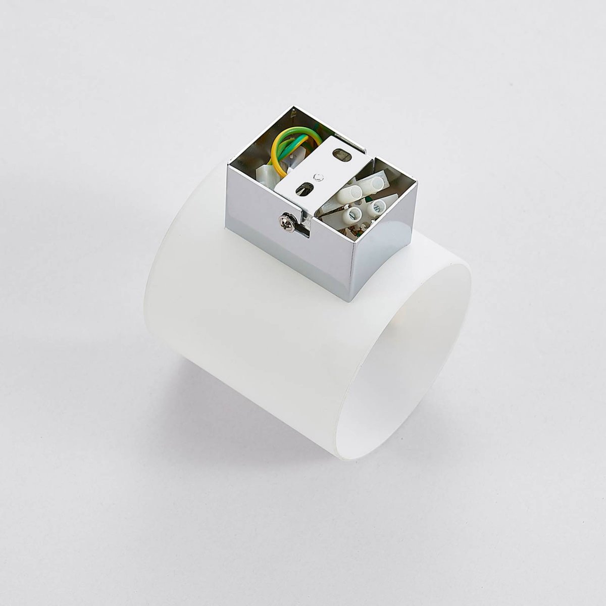Applique en verre moderne, Gerrit blanc, chrome, LINDBY