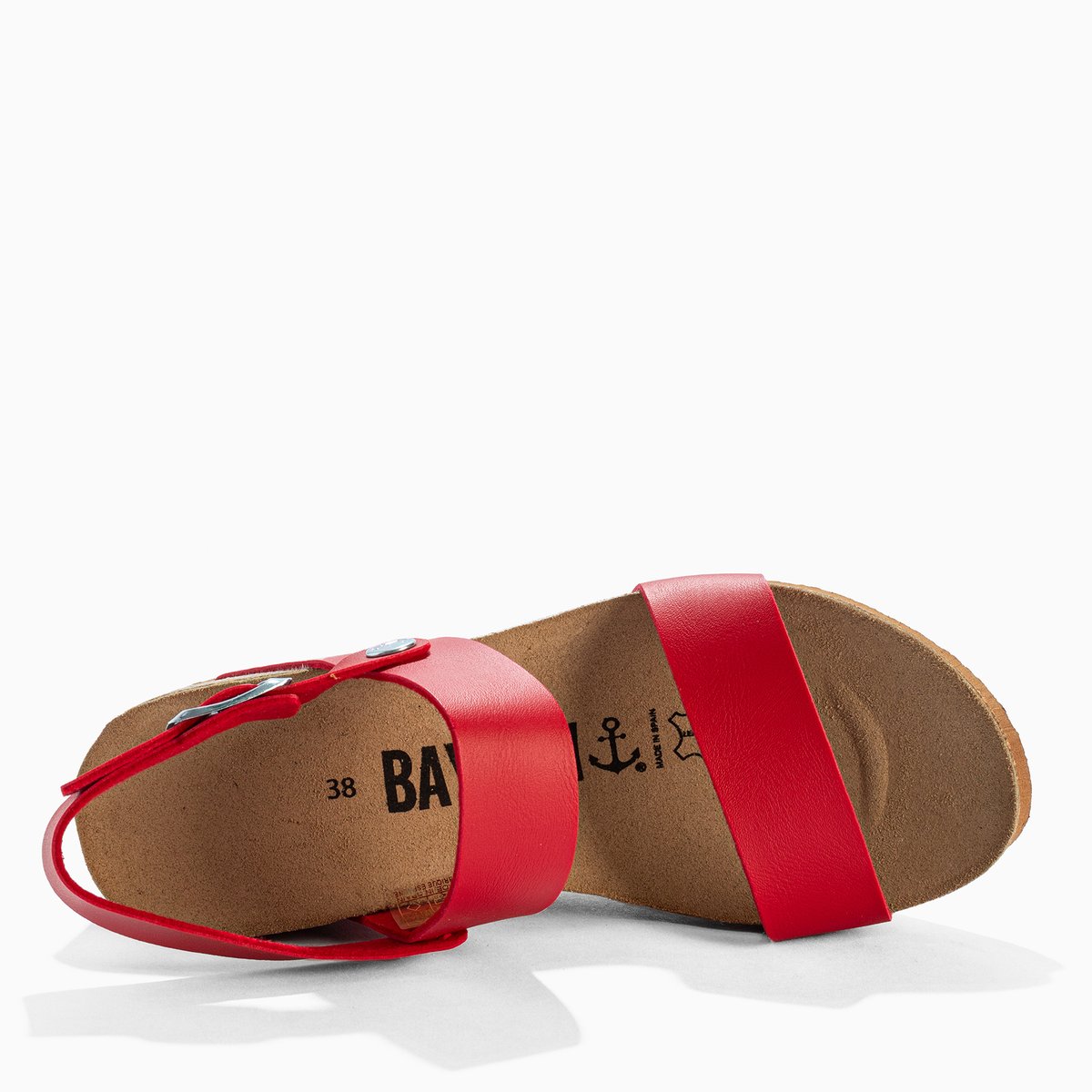 Sandales compensées SELENE rouge, BAYTON