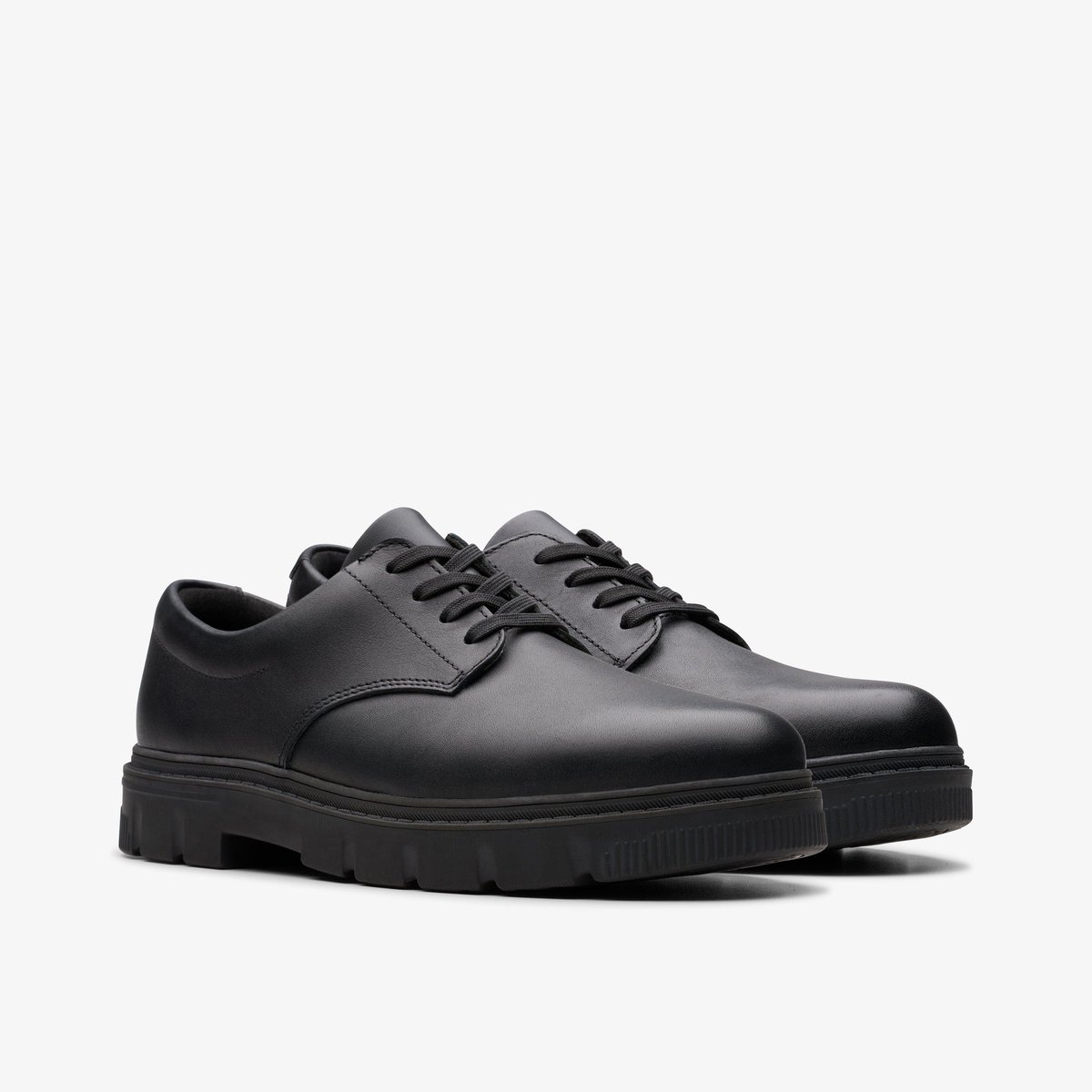Derbies Cuir Coupe Large LORCAM LOOP Y noir, CLARKS