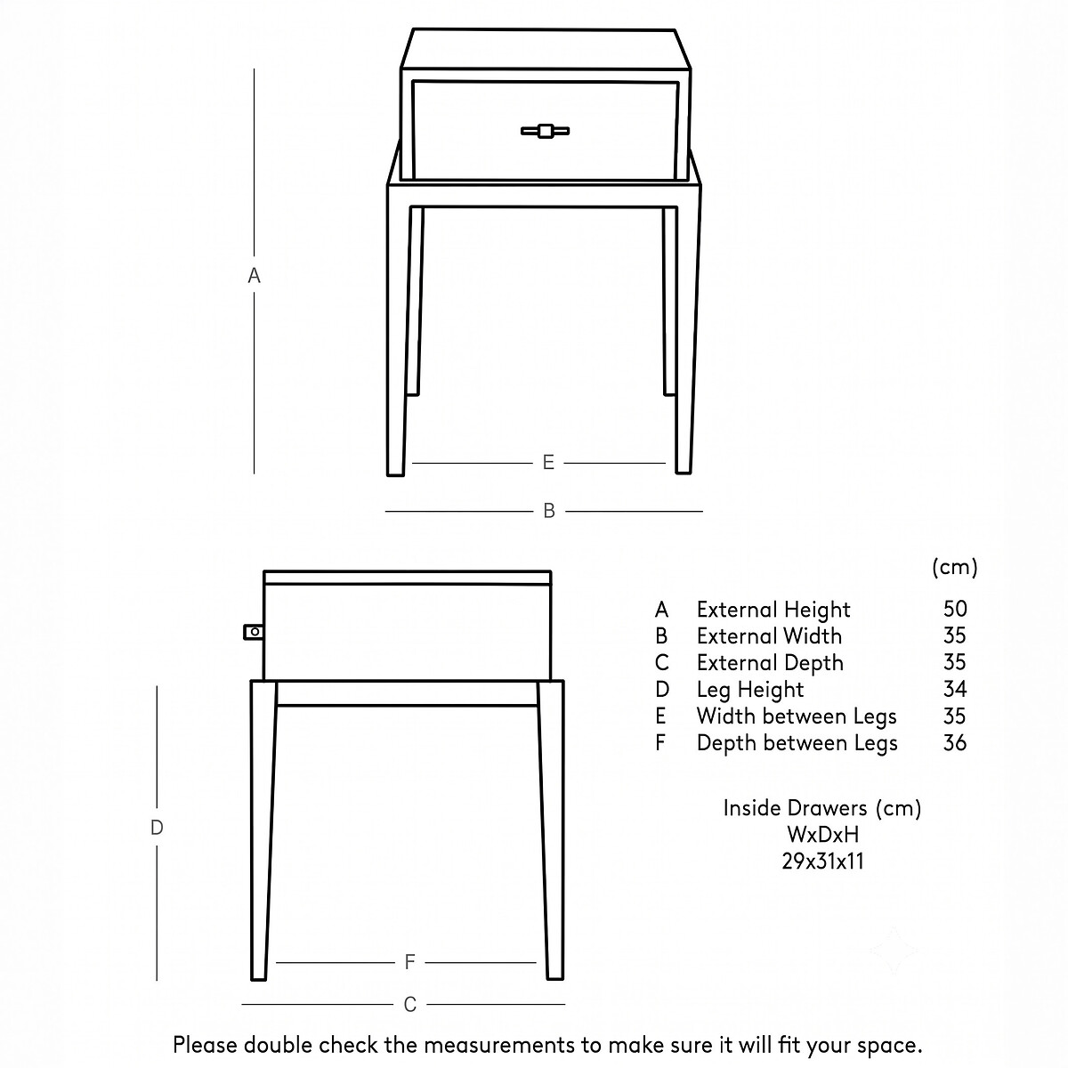Verne Mango Wood 1 Drawer Bedside Table grey, SWOON