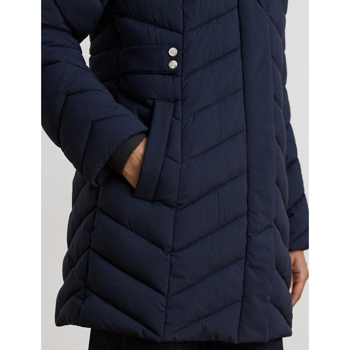 Doudoune mi-longue à capuche marine, LAUREN RALPH LAUREN