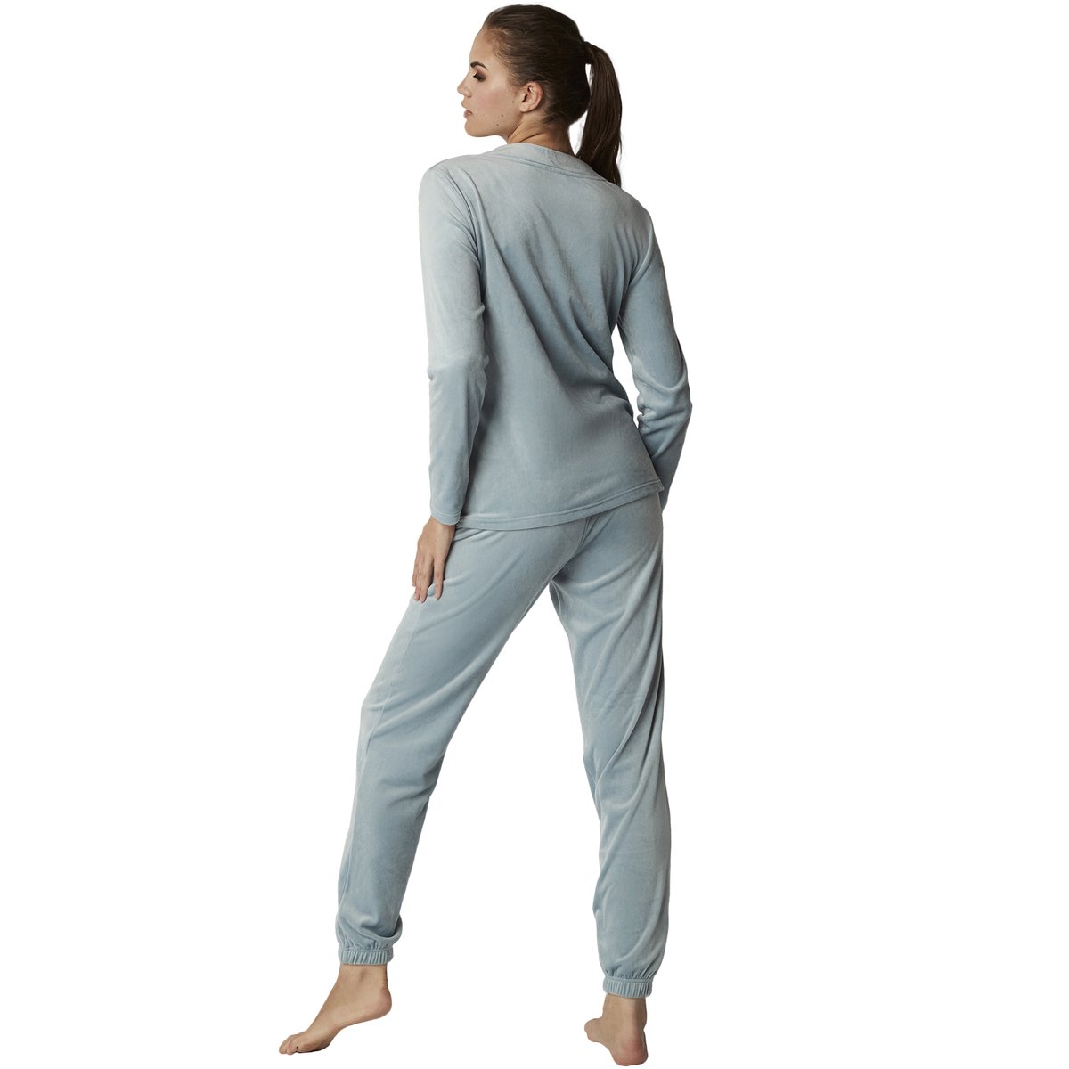 Pyjama pantalon top manches longues POLARSOFT bleu, SELMARK