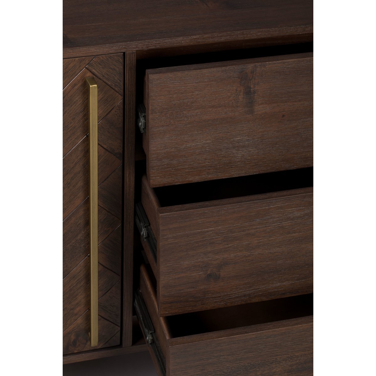 Buffet design en bois et laiton H80cm - Class bois foncé, DUTCHBONE