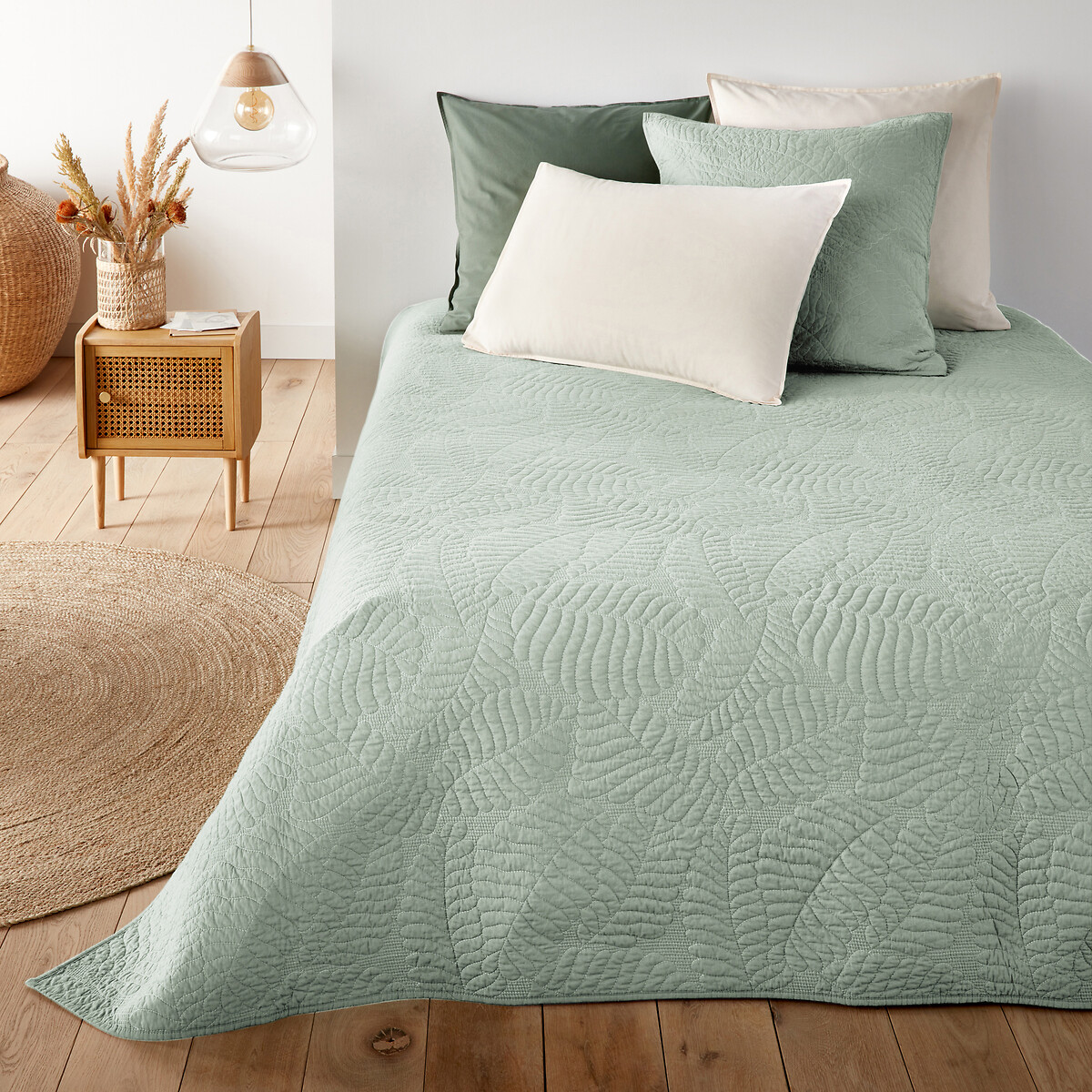 Housse de coussin percale coton, Tropical vert d'eau, LA REDOUTE INTERIEURS