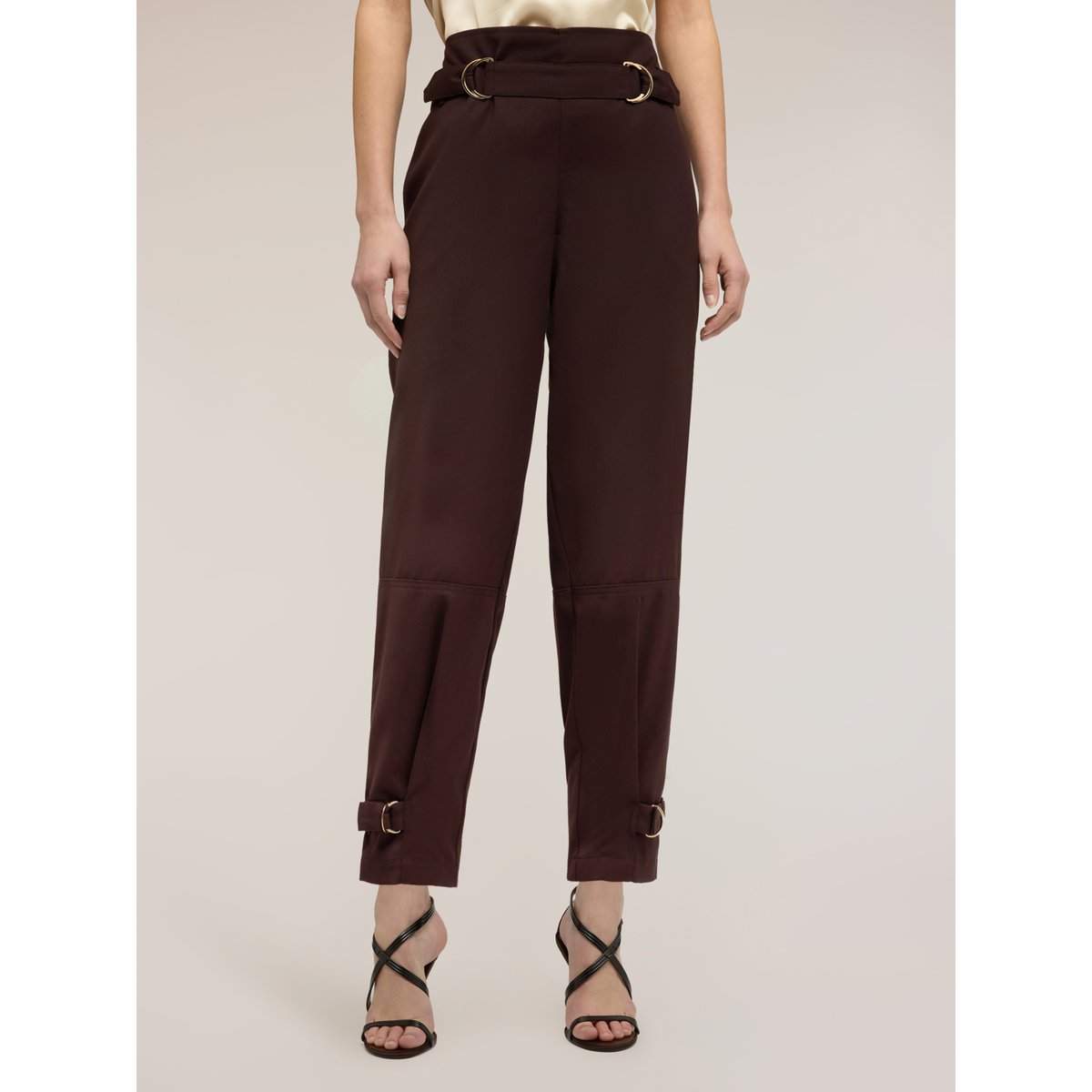 Pantalon avec ceintures marron, MOTIVI