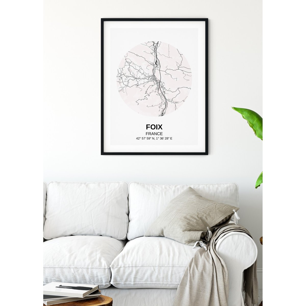 Affiche Carte Foix blanc, L'AFFICHERIE