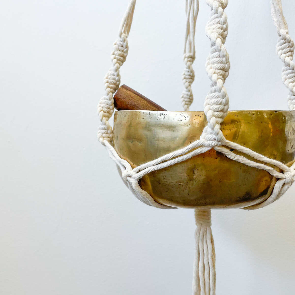 Suporte vasos em macramé STANDARD, Macramar natural, MACRAMAR