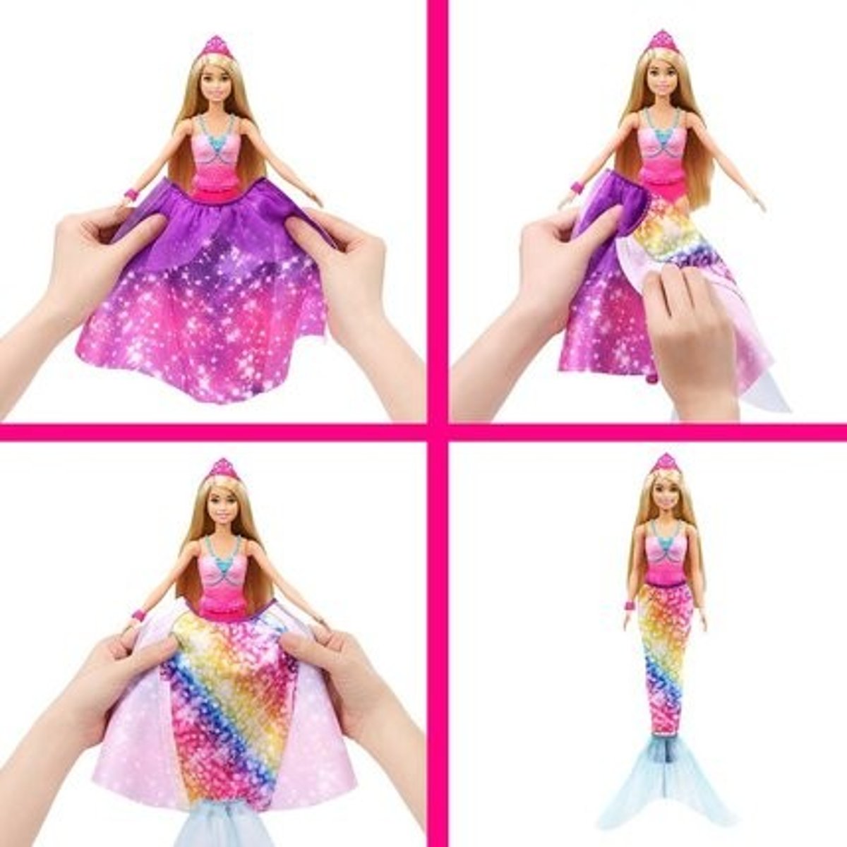 Poupée Barbie Dreamtopia- Transformation Princesse - Barbie multicolore, BARBIE