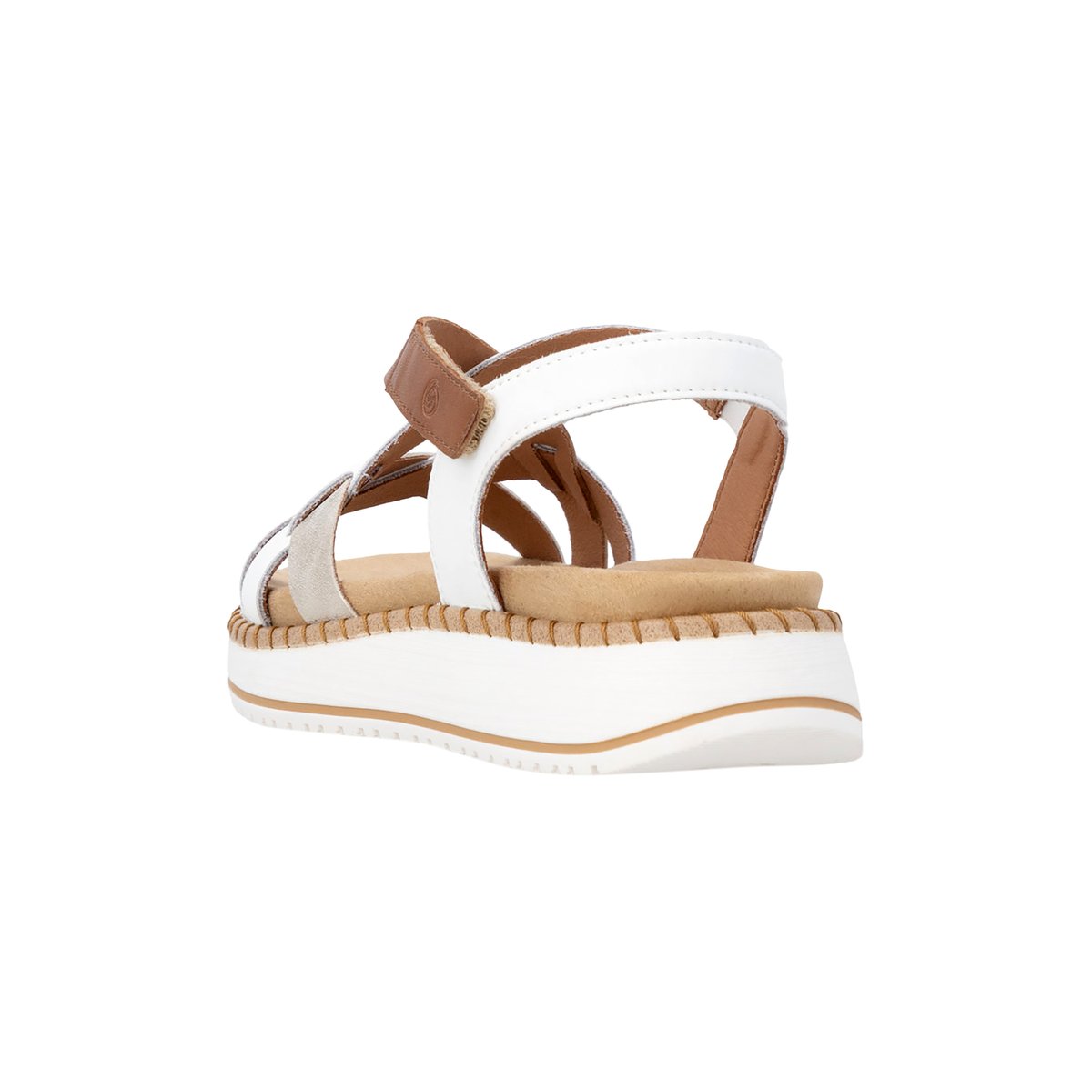 Sandale Cuir Compensée blanc combi, REMONTE