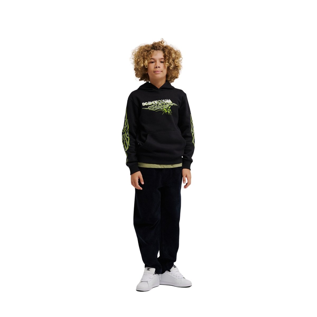 Sweat capuche SIDE FLAME. noir black, DC SHOES