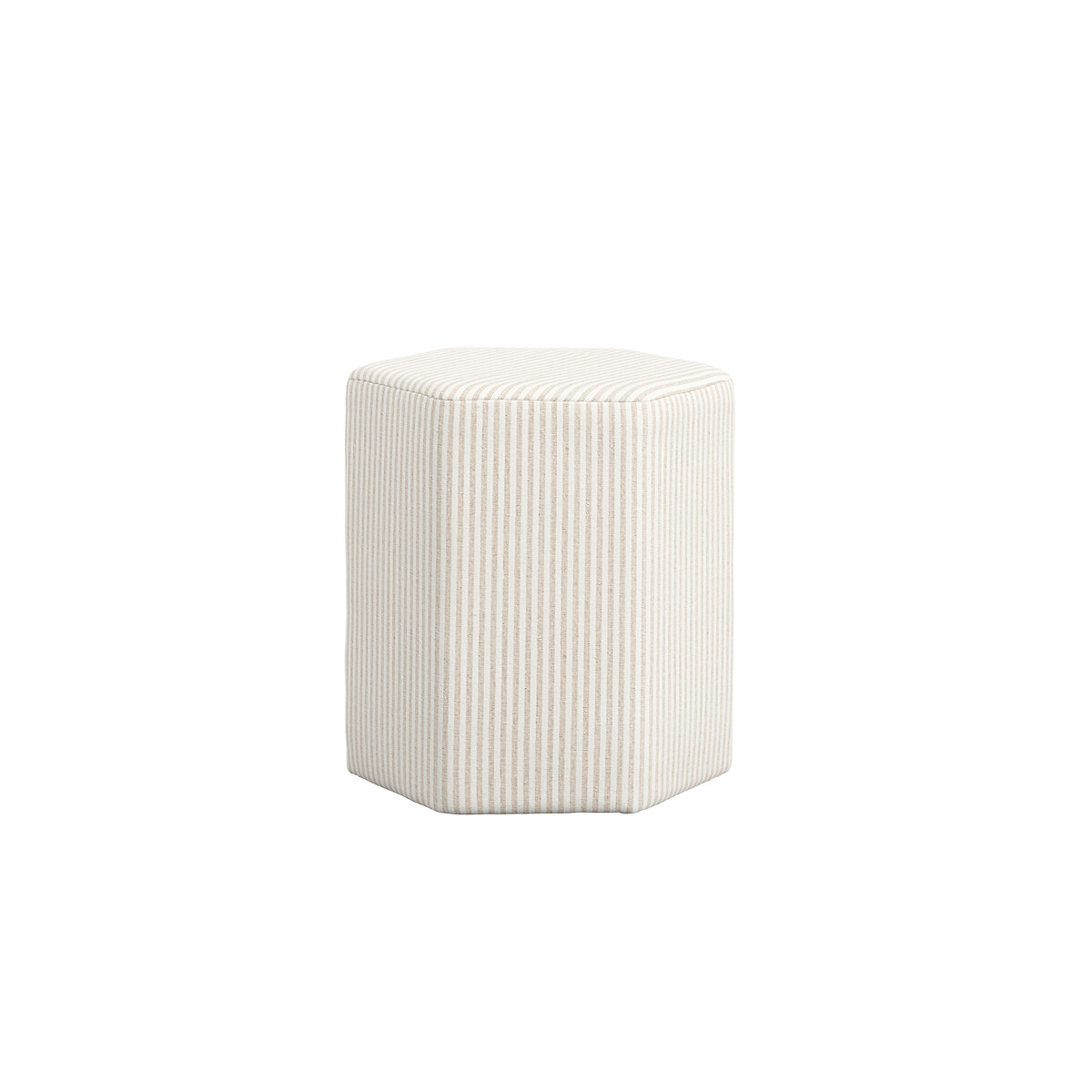 Delphine Coastal Scandi Cotton Striped Stool ecru/grey, SO'HOME