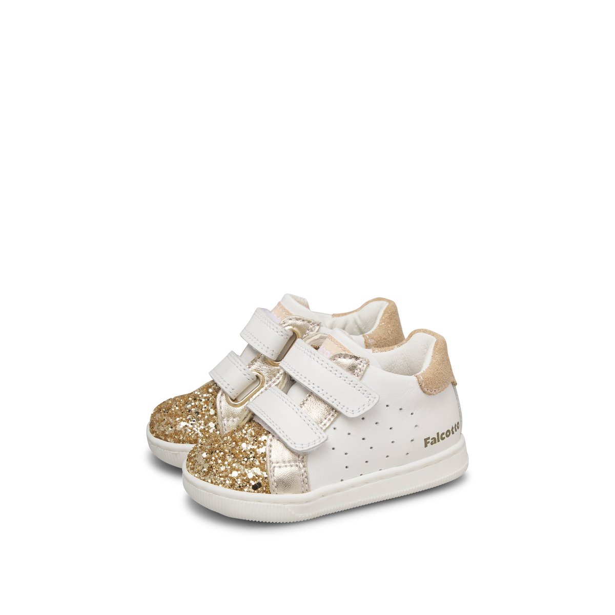 Sneakers en cuir et tissu KINER VL blanc-platine-, FALCOTTO