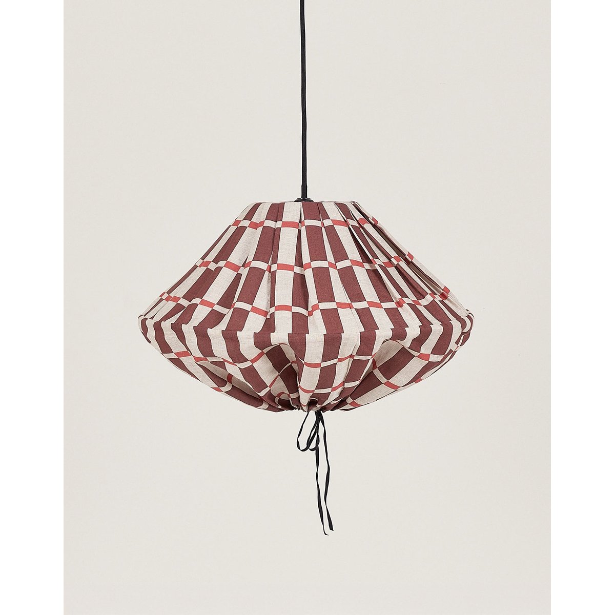 Abat-jour pour suspension en lin français diam. 50cm Yumi maroon red mosaic, NOBODINOZ