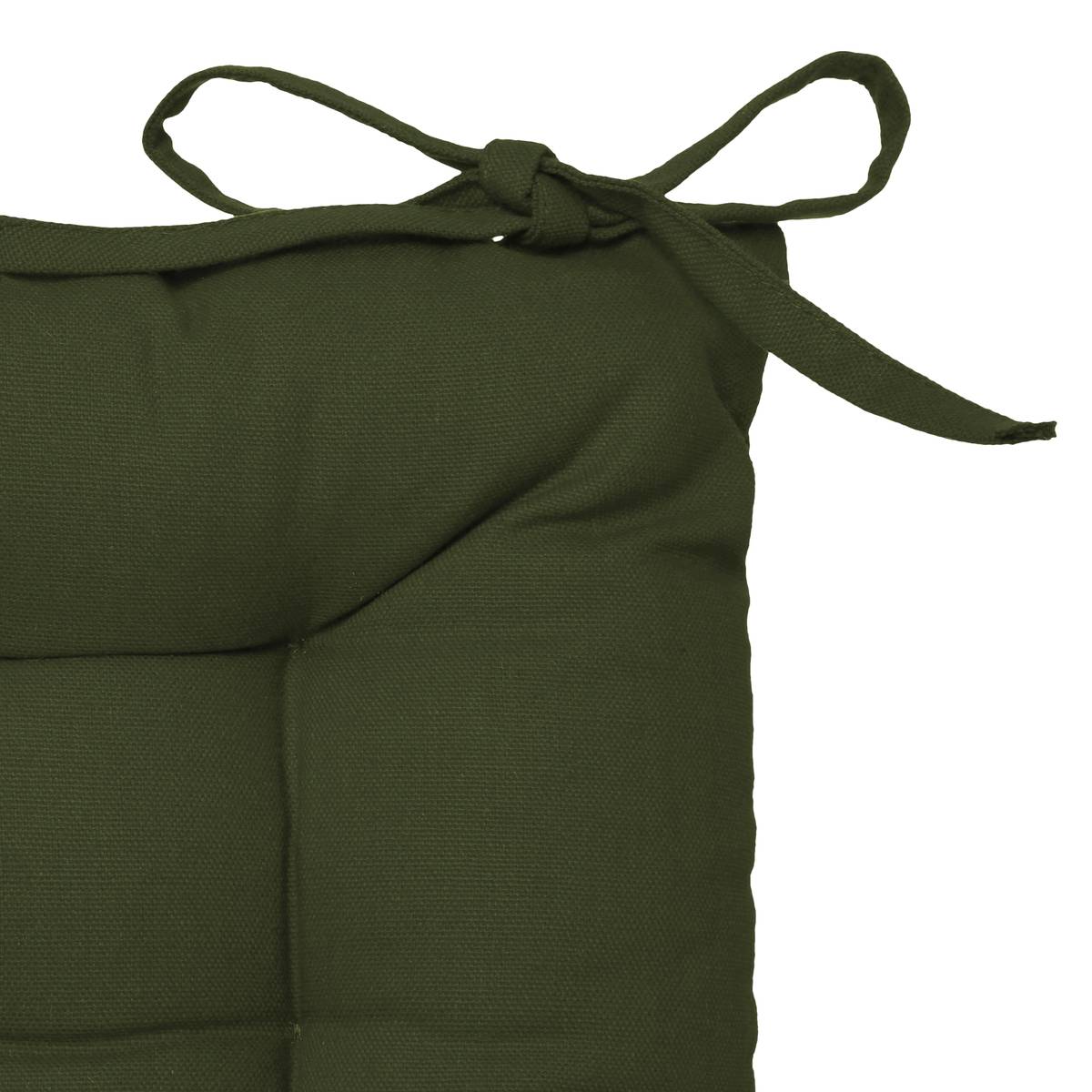 Galette de chaise ANJALI vert kaki, ATMOSPHERA