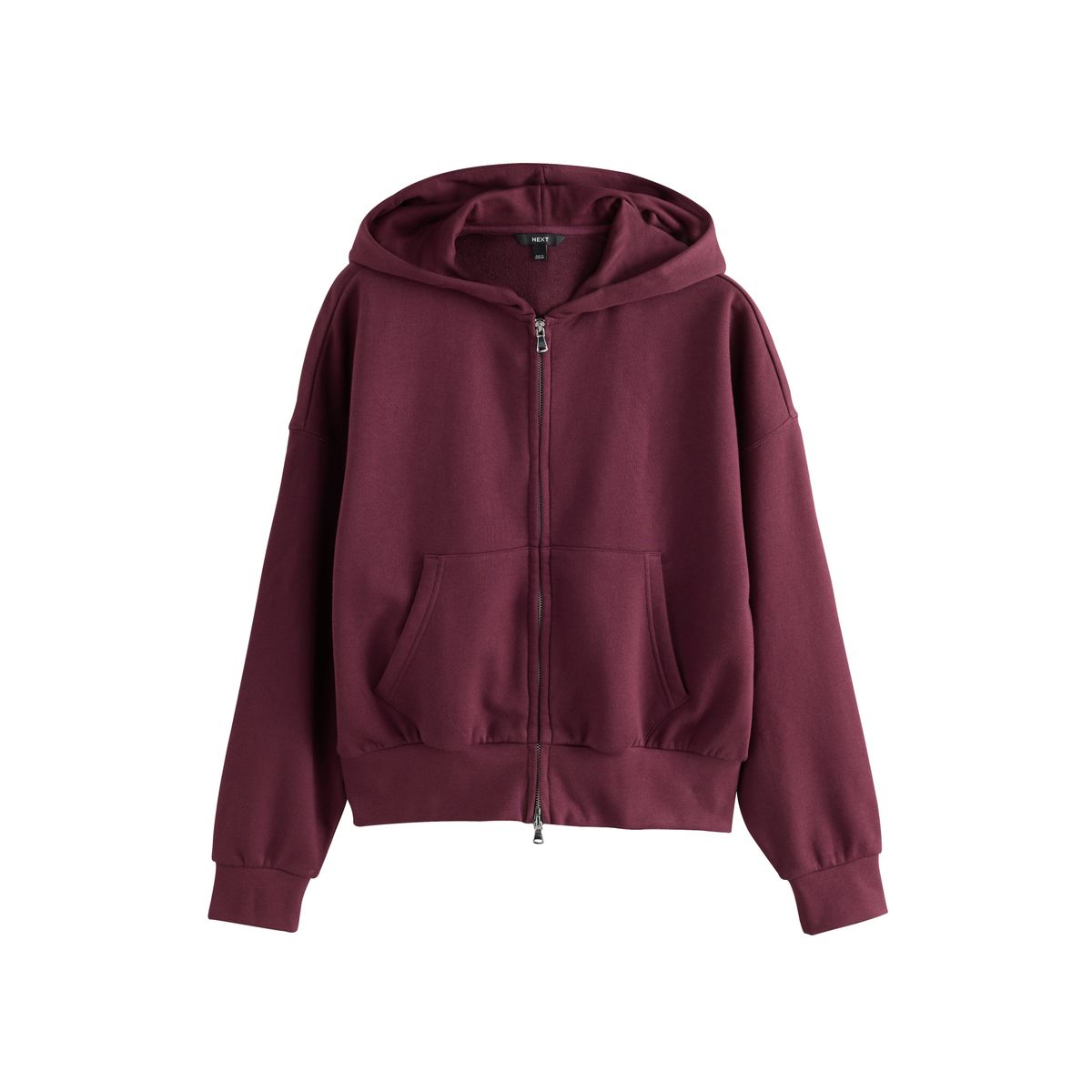 Sweat à capuche zippé rouge bordeaux, NEXT