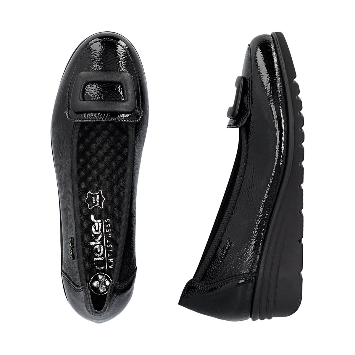 Ballerine Cuir Rgd noir, RIEKER
