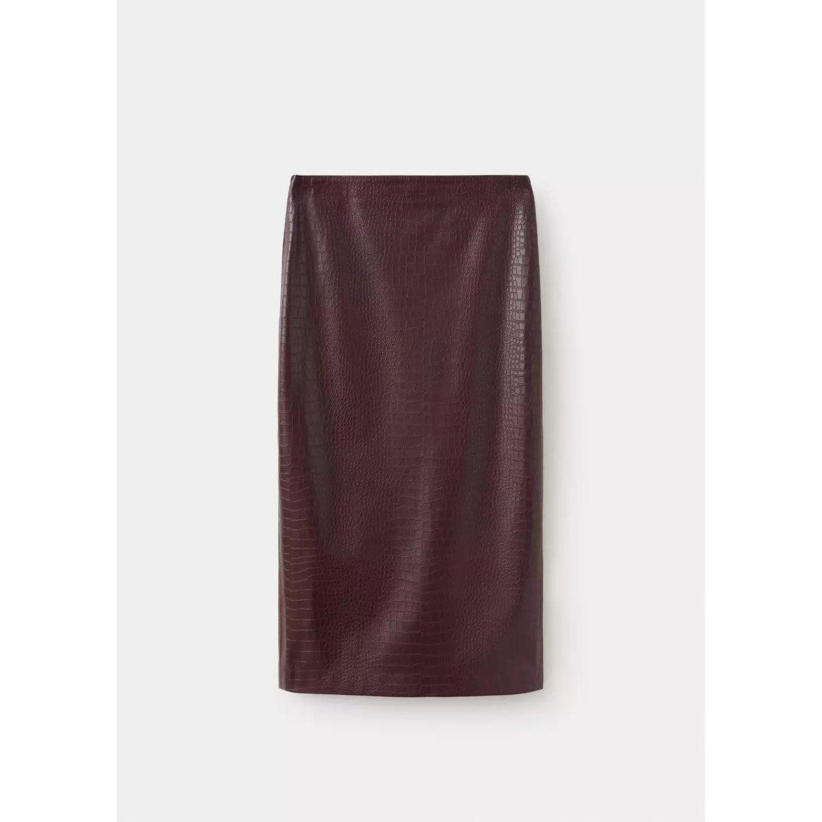 Jupe droite effet croco grenat, MANGO