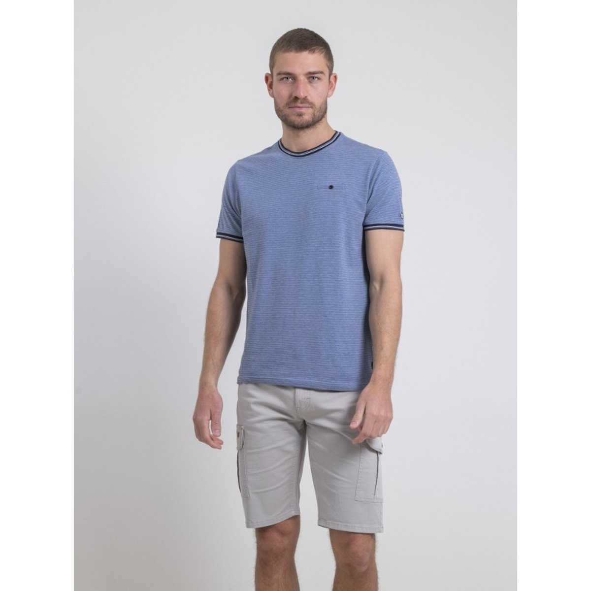 T-shirt Col Rond Pur Coton Nilosun bleu, RITCHIE