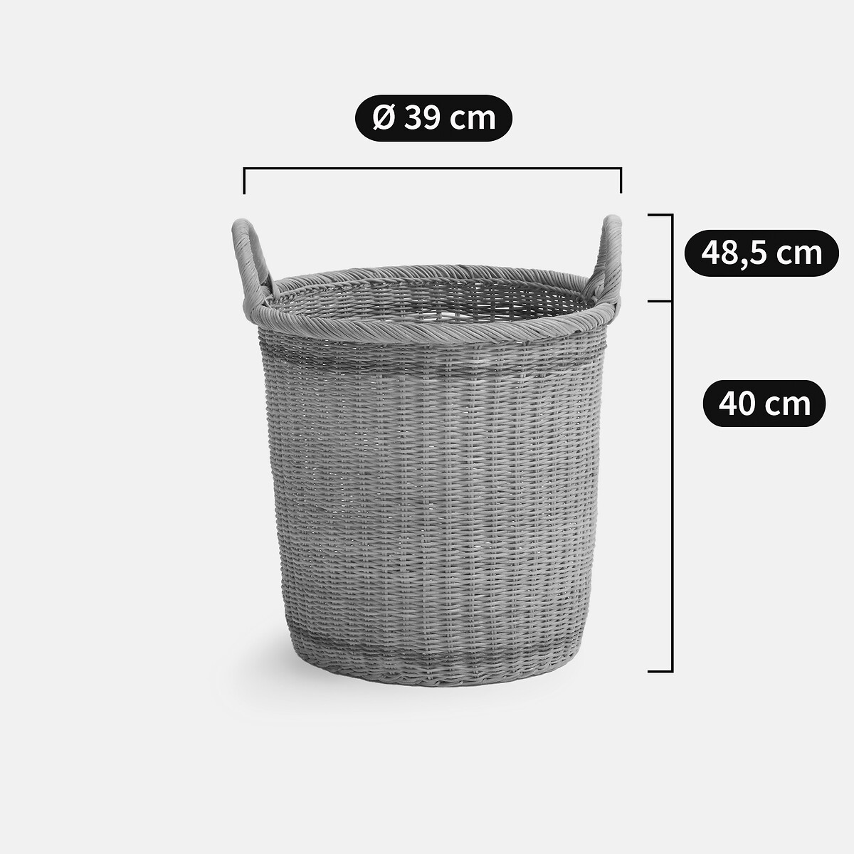 Alino Rattan Round Basket, Diameter 39cm natural/green, LA REDOUTE INTERIEURS