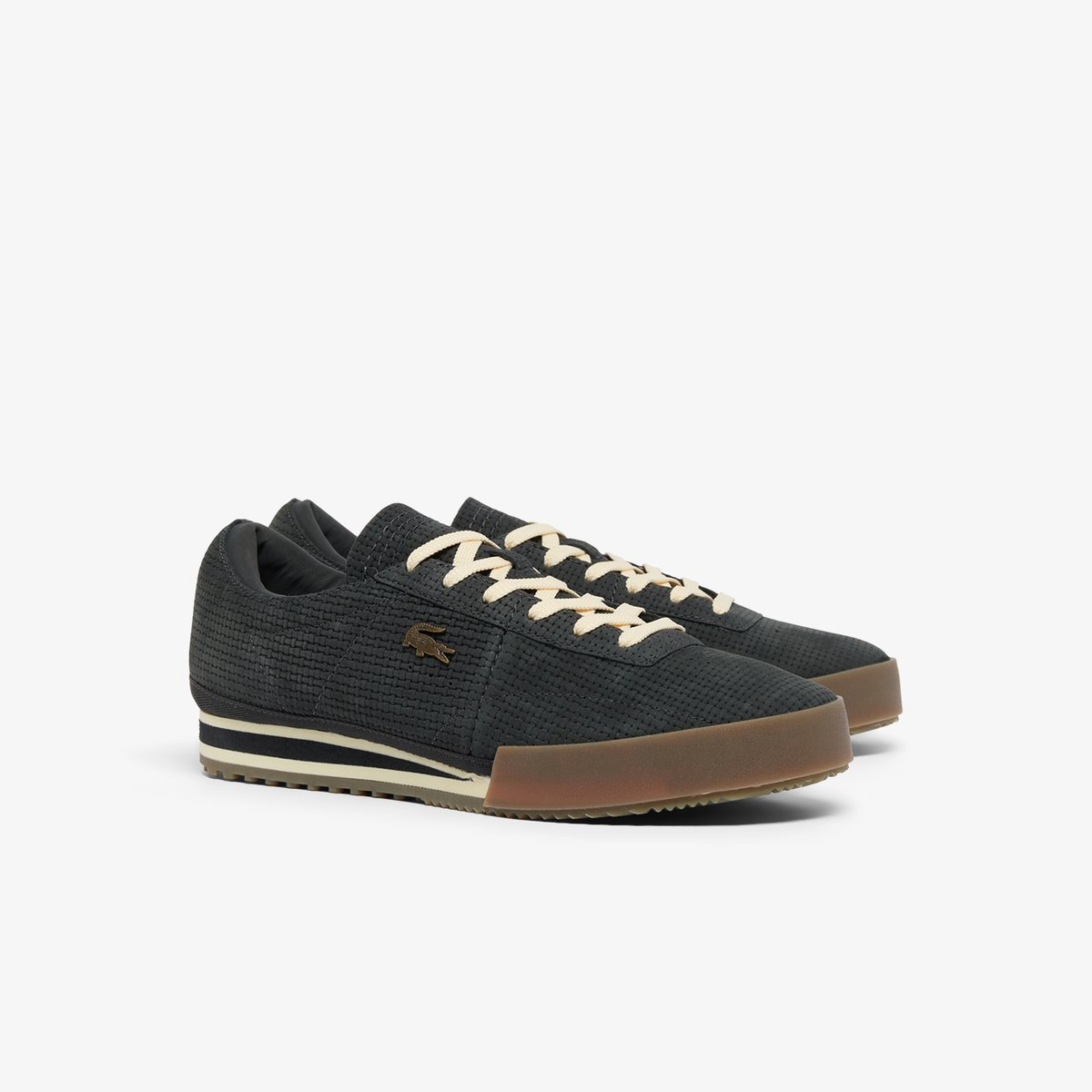 Sneakers Aura homme en cuir gris-gu2, LACOSTE