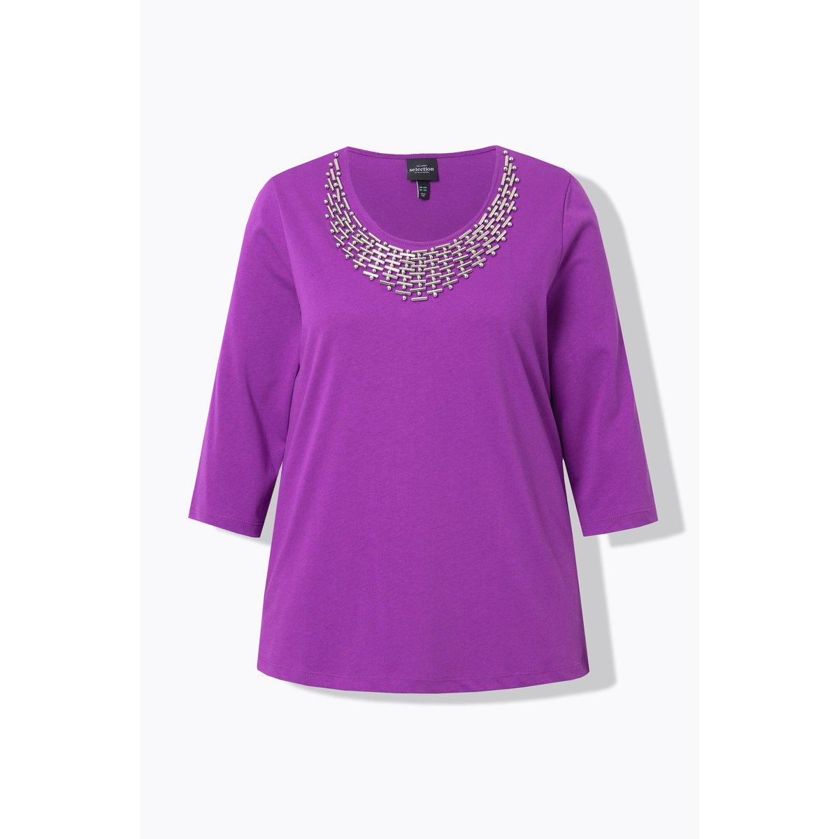 T-shirt avec collier fantaisie mûres, ULLA POPKEN