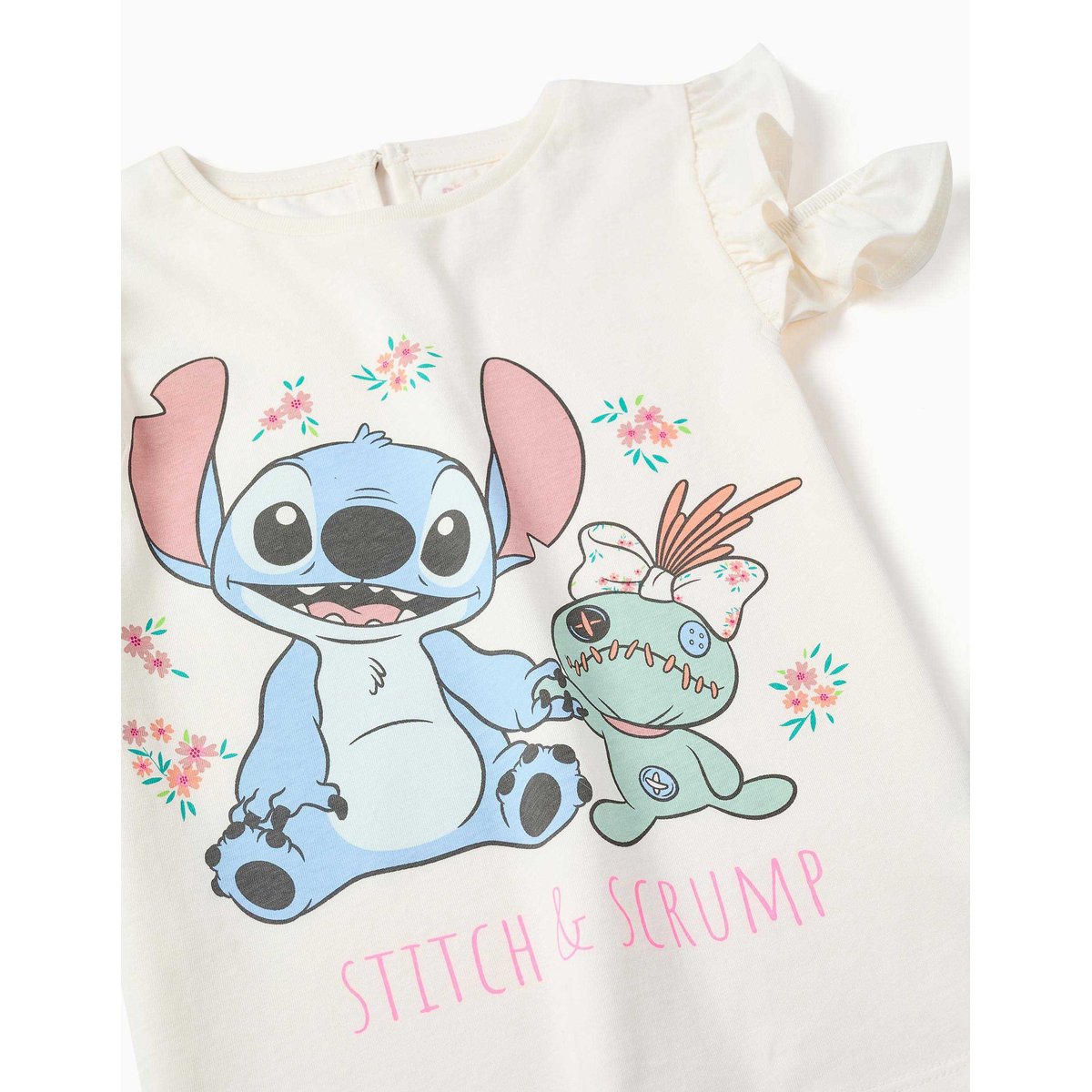 T-shirt en coton avec imprimé Stitch & Scrump beige clair, ZIPPY