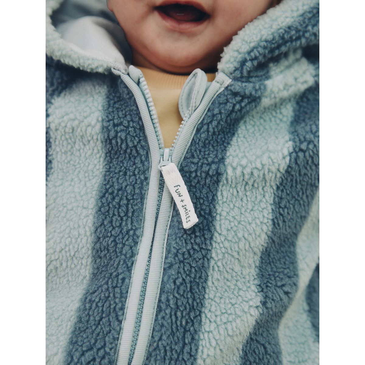 Veste bébé zippée en polaire rayures bleues, NEXT