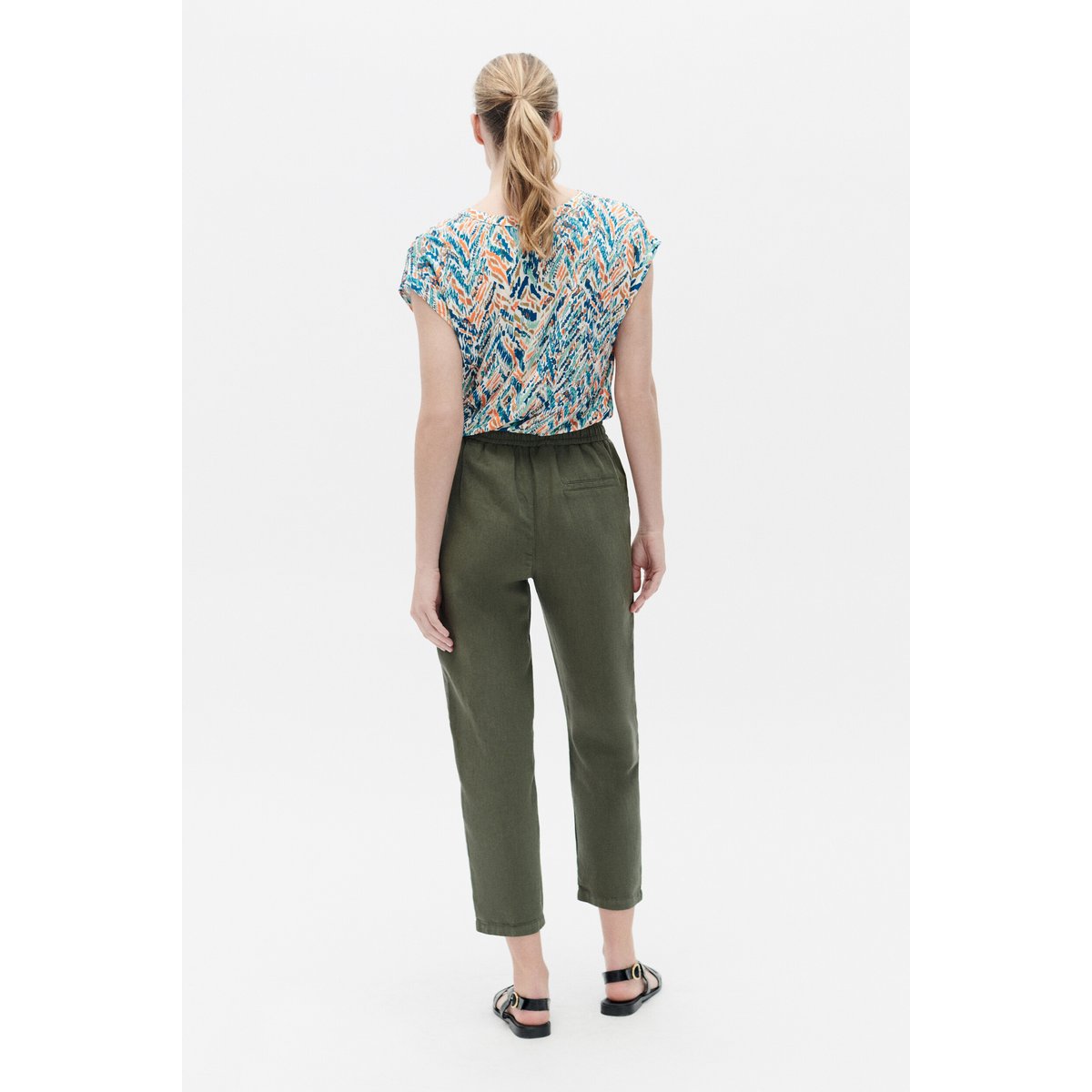 Pantalon ample en toile IGNACE vert kaki, CAROLL