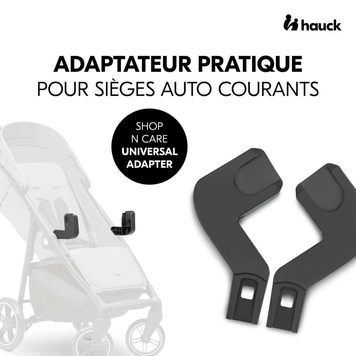 Adaptateur siège-auto Shop N Care noir, HAUCK