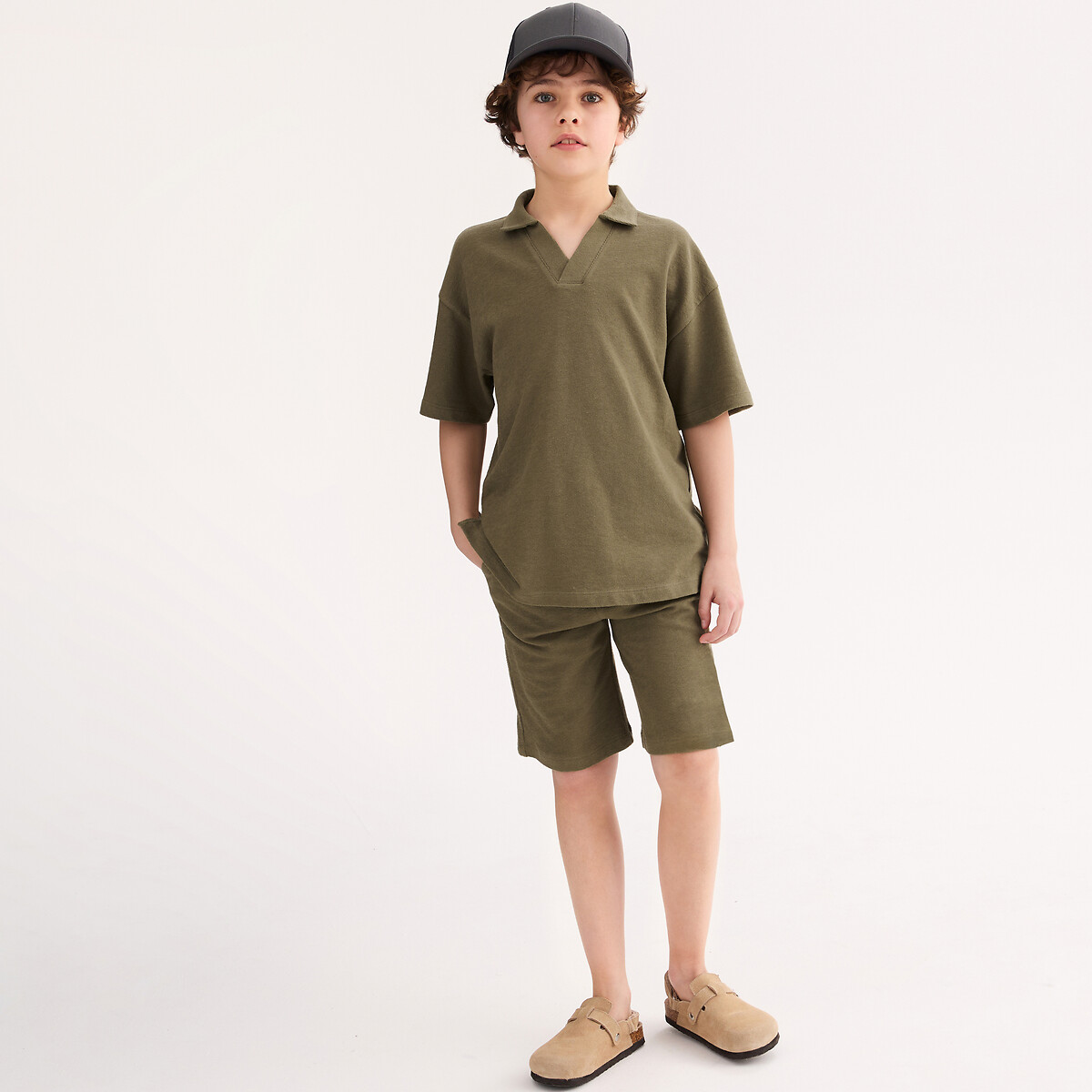Ensemble 2 pièces, polo et bermuda vert kaki, LA REDOUTE COLLECTIONS