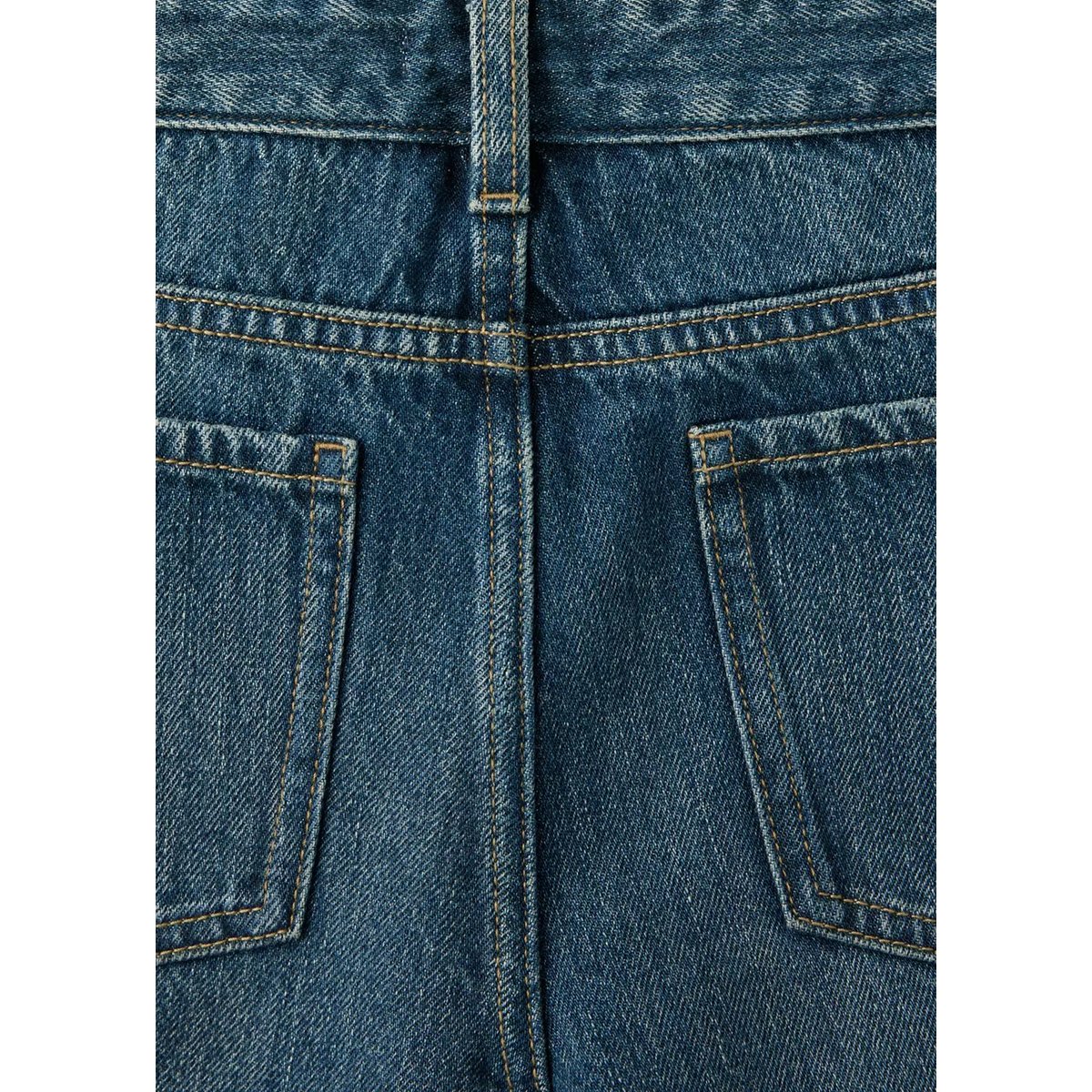 Jean droit croisé bleu moyen vintage, MANGO TEEN