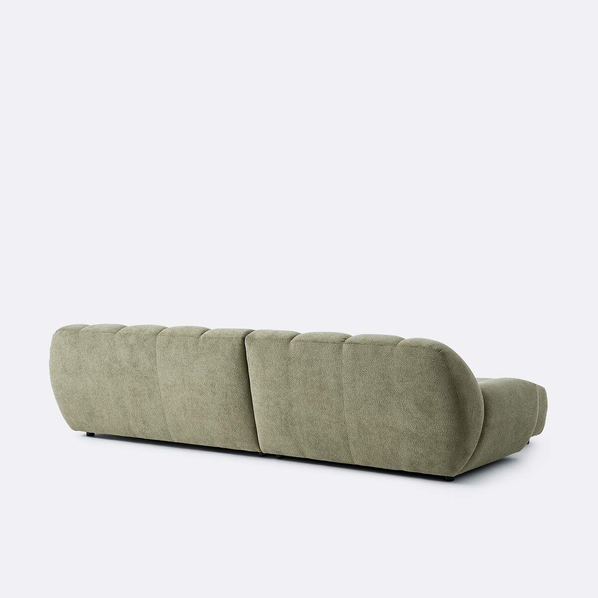 Canapé d'angle gauche, 4 places, en tissu relief, NURIA vert kaki, LA REDOUTE INTERIEURS