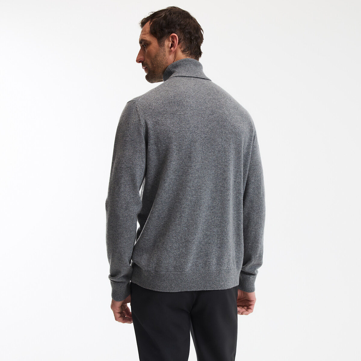Pull col roulé en cachemire gris chiné, LA REDOUTE COLLECTIONS